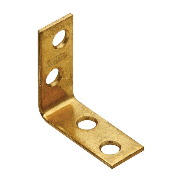 National Hardware National Hardware 1.5 in. H X 0.63 in. W X 0.08 in. D Brass-Plated Steel Inside Corner Brace N190-827 - main